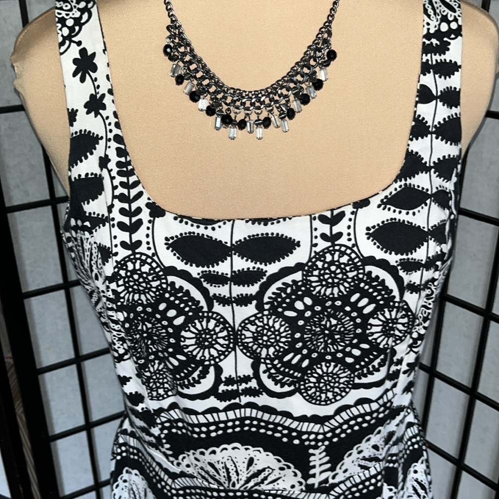 Breakin’ Loose Black & White Fitted Bodice w/ Flared Skirt Dress 10